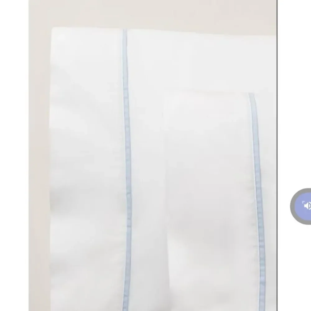 NWT Ralph Lauren Standard Pillow Cases Organic Cotton Palmer White Sky Blue